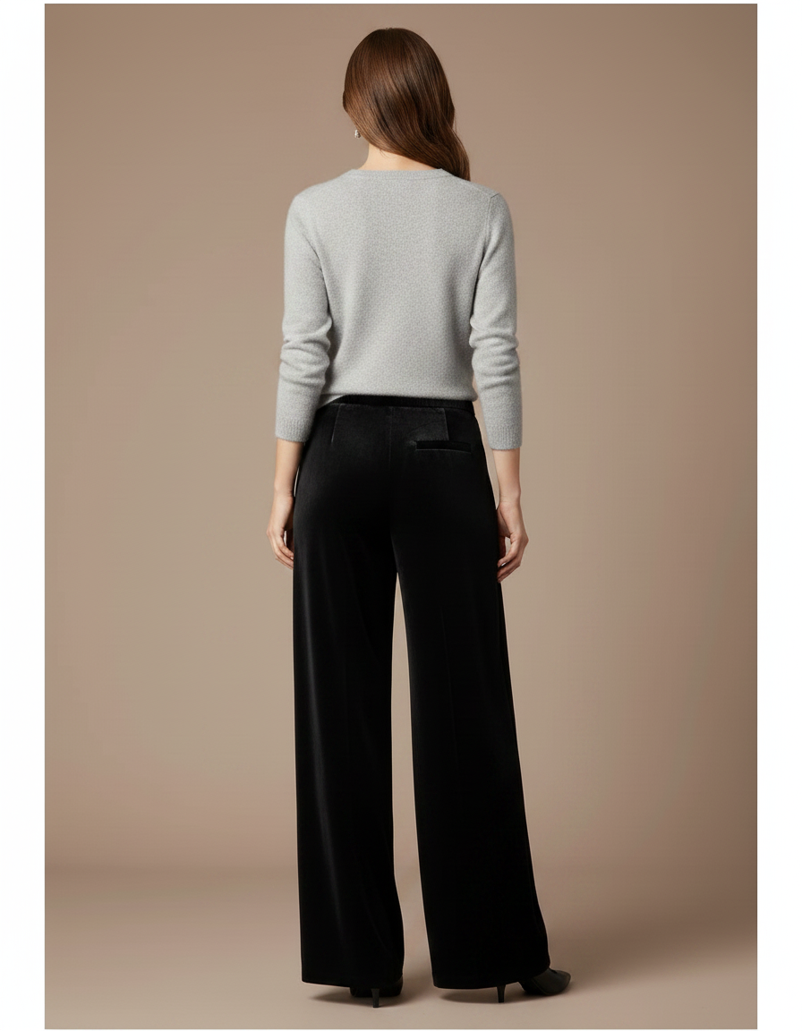 Pantalon Velours Femme Droit - Noir - vue 2
