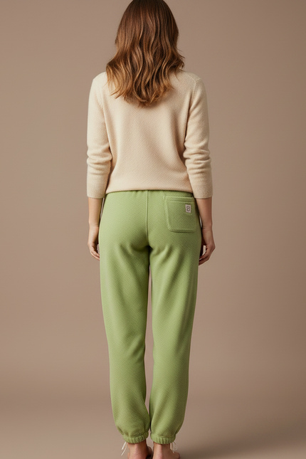 Pantalon Velours Vert Ample Sport Décontracté Femme - vue 2