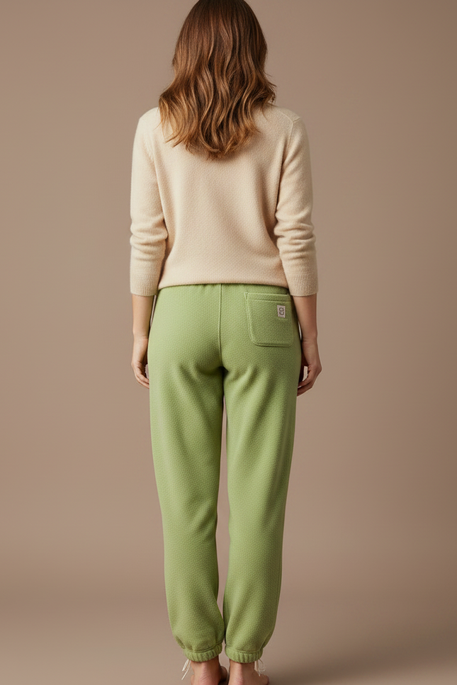 Pantalon Velours Vert Ample Sport Décontracté Femme - vue 2