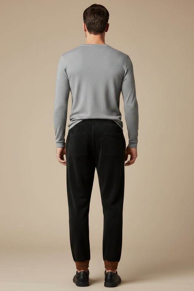 Pantalon Velours Noir Droit Homme Décontracté Cordon - vue 2