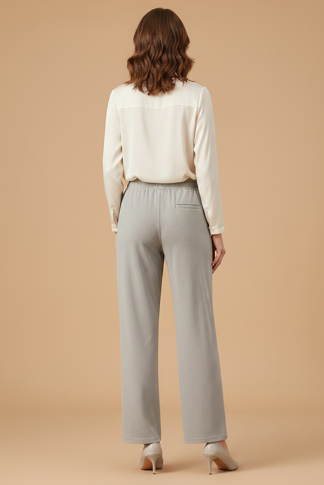 Pantalon Velours Gris Droit Ample Décontracté Fluide - Molleton - vue 2