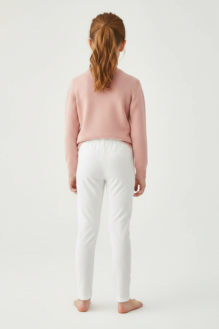 Pantalon Velours Blanc Doux Slim Fille - vue 2