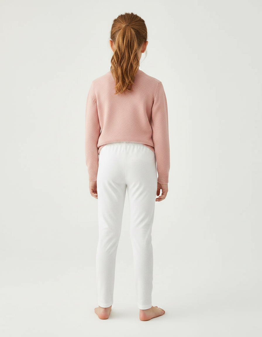 Pantalon Velours Blanc Doux Slim Fille - vue 2