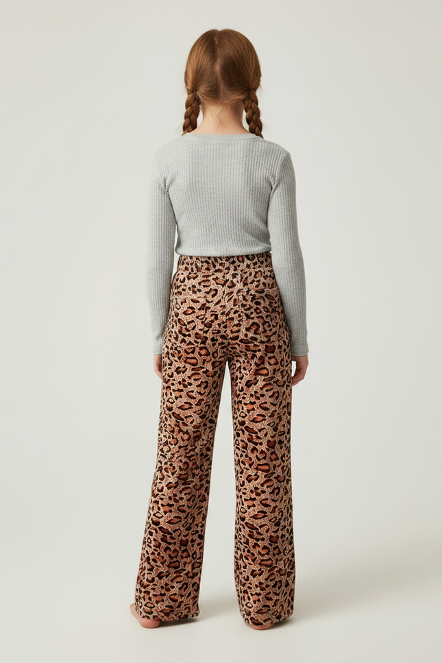 Pantalon Velours Léopard Large Confortable Fille - Imprimé - vue 2