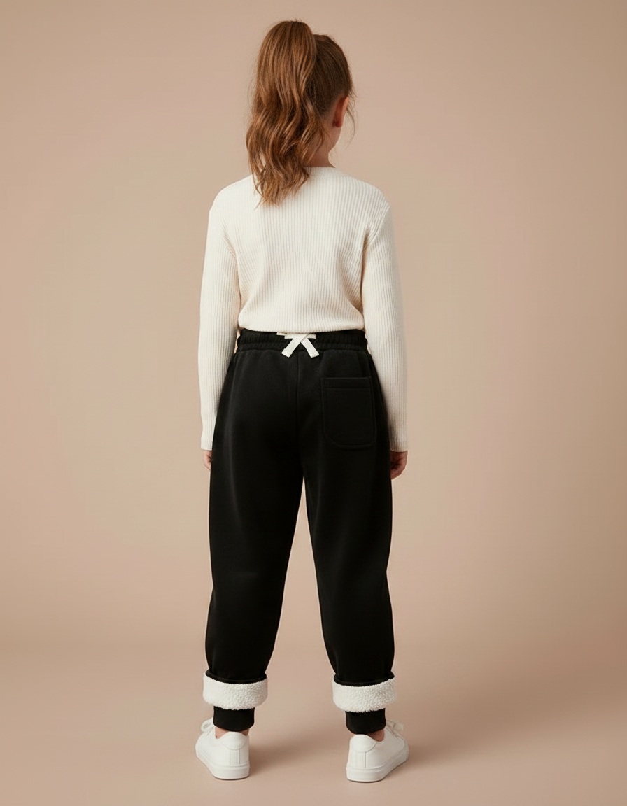 Pantalon Velours Noir Doublé Chaud Enfant - vue 2