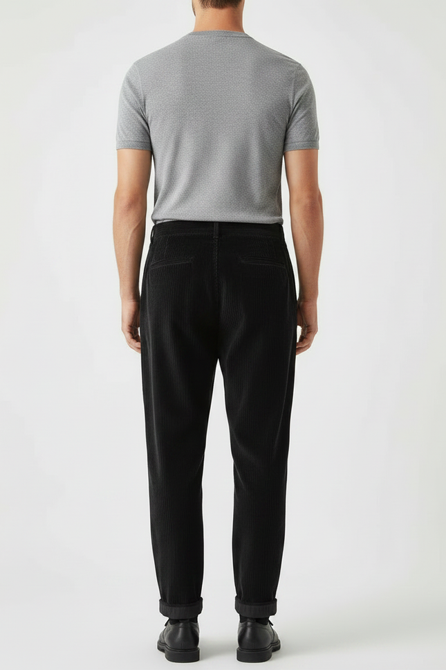 Pantalon Velours Homme Grosses Cotes Noir - Cordé - vue 2