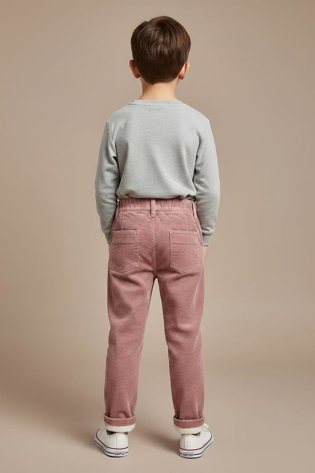 Pantalon Velours Côtelé Rose Enfant Décontracté Chaud - Cordé - vue 2