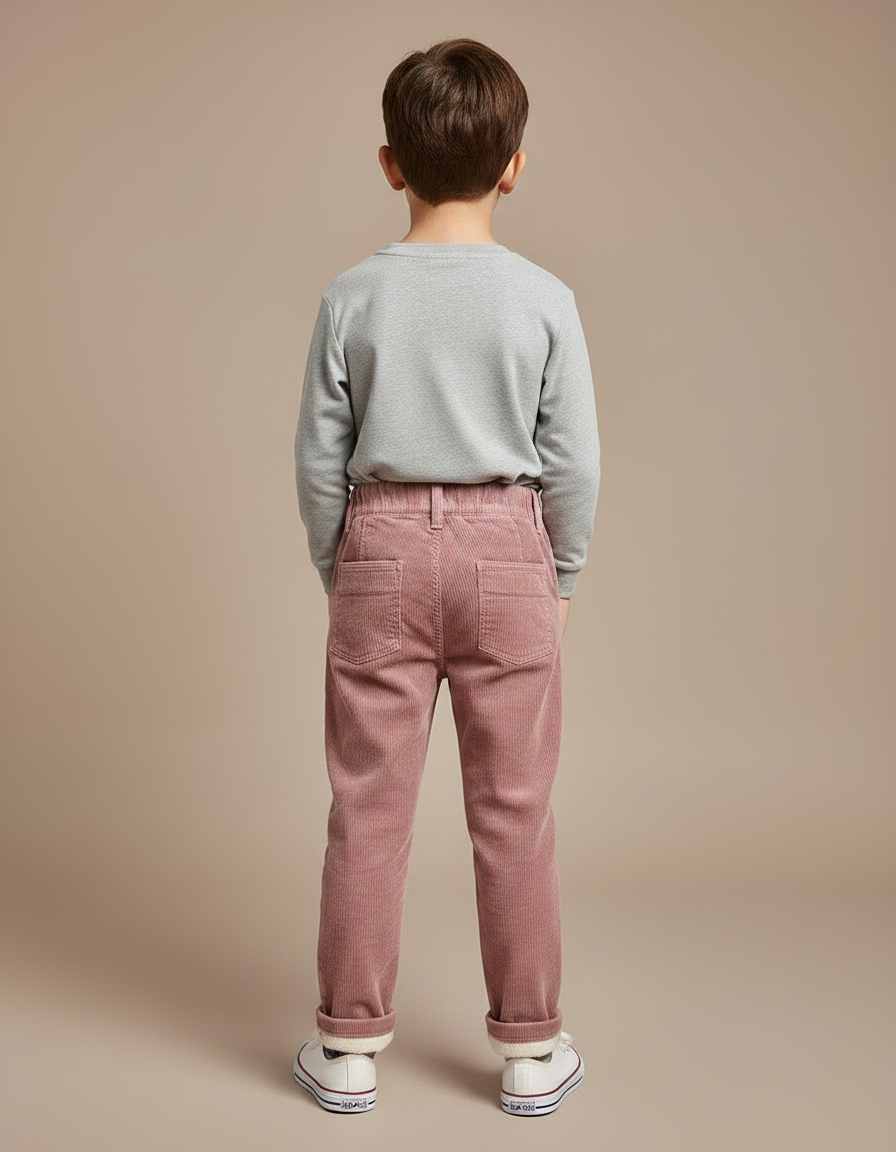 Pantalon Velours Côtelé Rose Enfant Décontracté Chaud - Cordé - vue 2