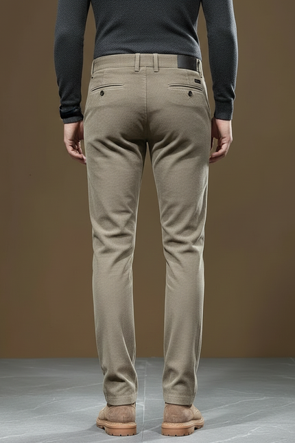 Pantalon Chino Velours Homme - Kaki Cordé - vue 2