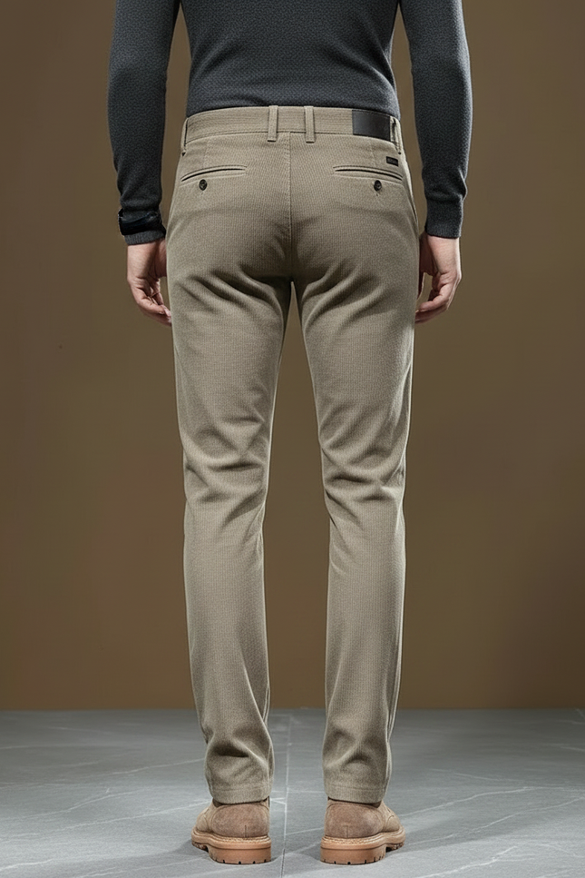 Pantalon Chino Velours Homme - Kaki Cordé - vue 2