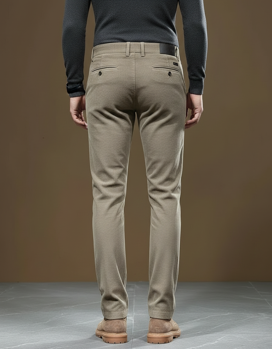 Pantalon Chino Velours Homme - Kaki Cordé - vue 2