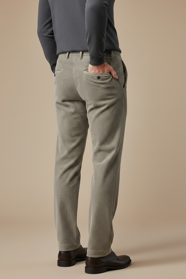 Pantalon Velours Corduroy Homme - Kaki Cordé - vue 2