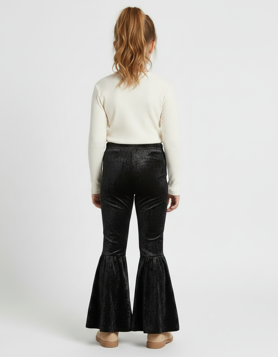 Pantalon Velour Patte D'eph - Noir Velours - vue 2