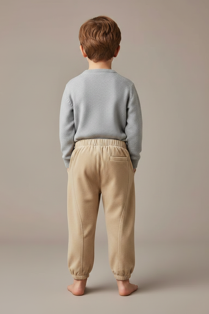 Pantalon Velours Beige Enfant Doux Ample Décontracté - vue 2