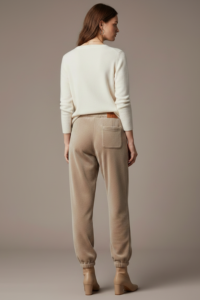 Pantalon Velours Beige Ample Doux Confortable Hiver - vue 2