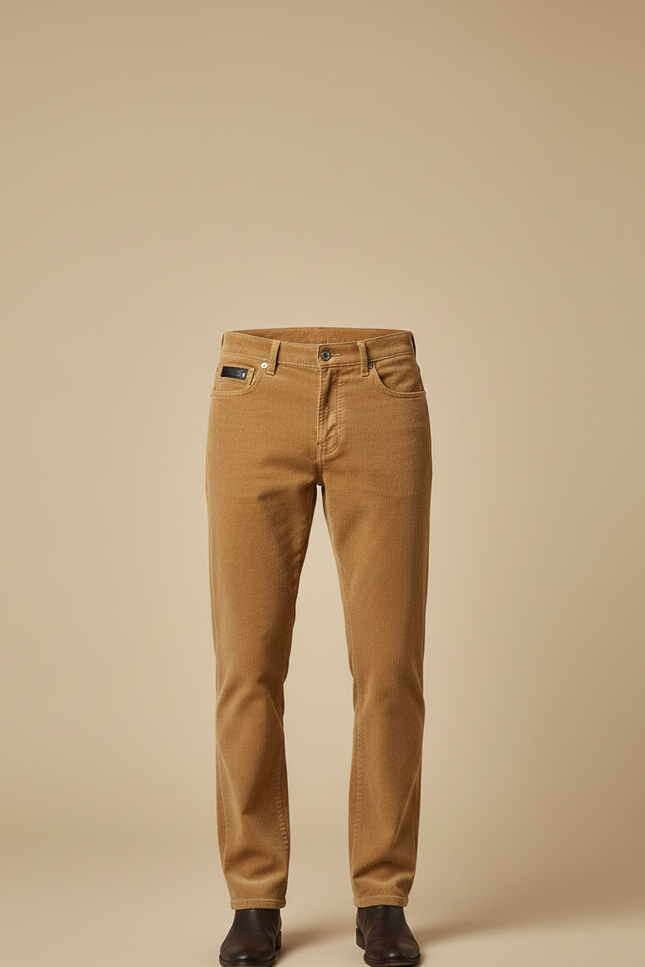 Pantalon Homme Velours Cotelé - Camel Cordé - vue 3