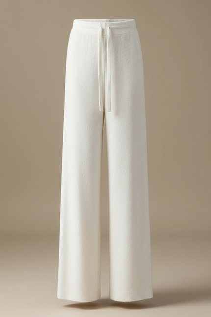 Pantalon Velours Blanc Cassé Ample Tricoté Décontracté - vue 3