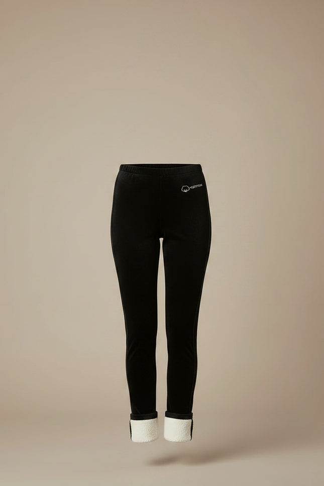 Pantalon Velours Noir Slim Doublé Sherpa Femme - vue 3