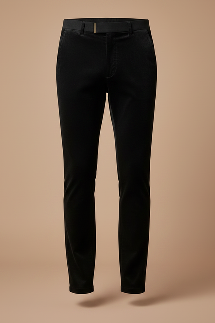 Pantalon Velours Noir Slim Élégant Homme - vue 3