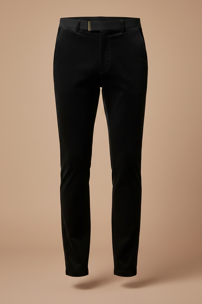 Pantalon Velours Noir Slim Élégant Homme - vue 3