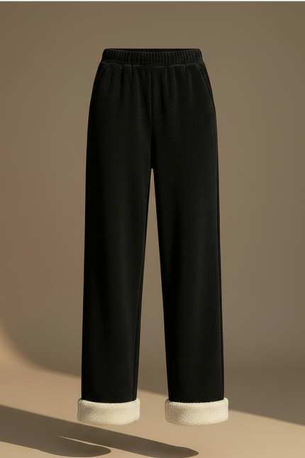 Pantalon Velours Noir Doublé Polaire Ample Hiver - vue 3