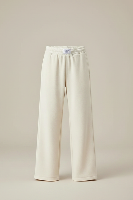Pantalon Velours Crème Ample Confortable Garçon - Beige Molleton - vue 3