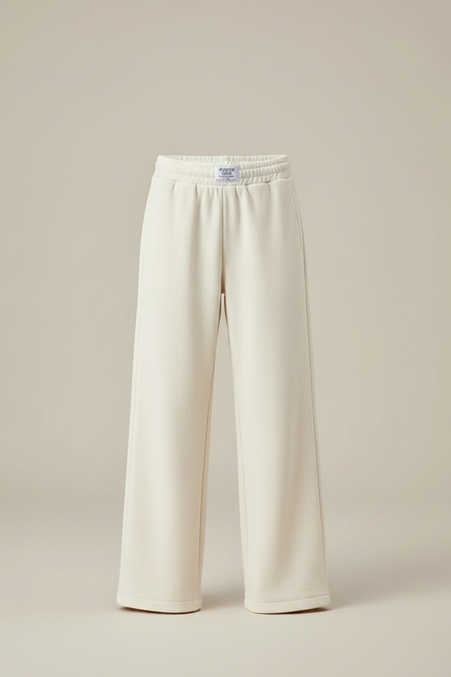 Pantalon Velours Crème Ample Confortable Garçon - Beige Molleton - vue 3