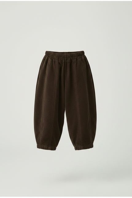 Pantalon Velours Côtelé Marron Ample Unisexe Décontracté - Cordé - vue 3