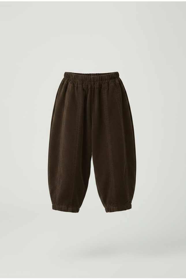 Pantalon Velours Côtelé Marron Ample Unisexe Décontracté - Cordé - vue 3