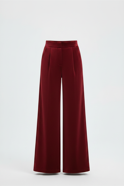 Pantalon Velours Bordeaux Droit Ample Épais Femme - vue 3