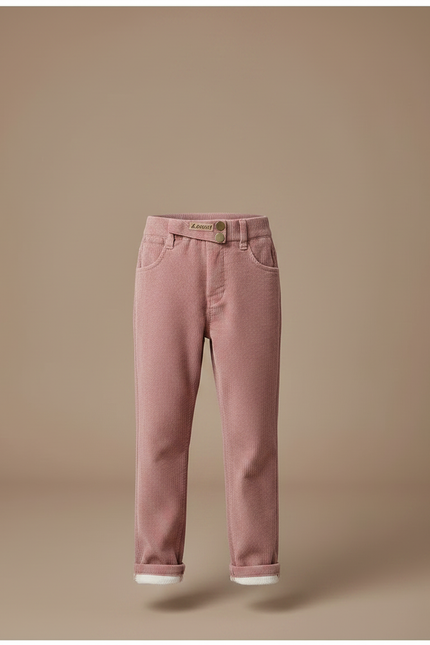 Pantalon Velours Côtelé Rose Ample Enfant Hiver - Cordé - vue 3