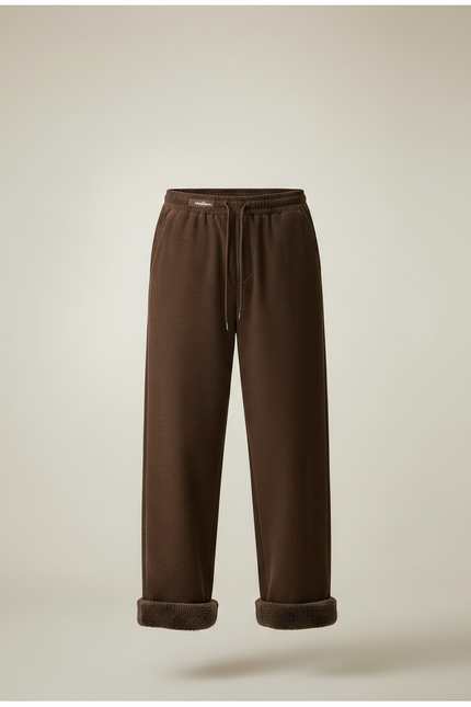 Pantalon Velours Côtelé Marron Large Doublé Homme - Cordé - vue 3