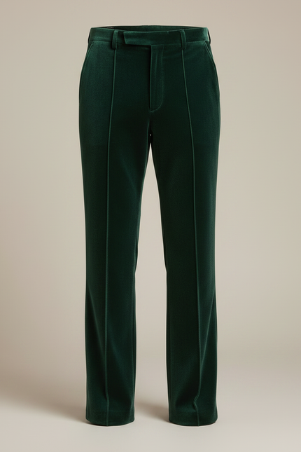 Pantalon Velours Vert Émeraude Homme Large Élégant - vue 3