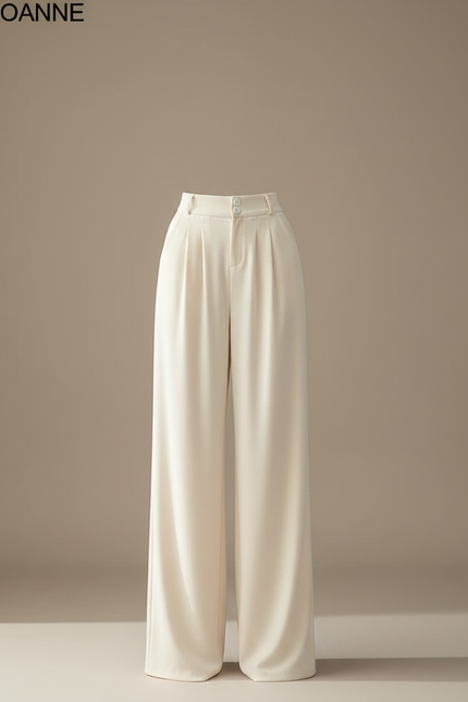Pantalon Velours Beige Ample Fluide Élégant Femme - Viscose - vue 3