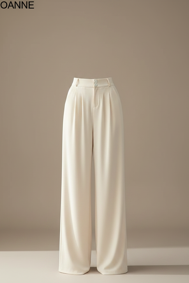 Pantalon Velours Beige Ample Fluide Élégant Femme - Viscose - vue 3