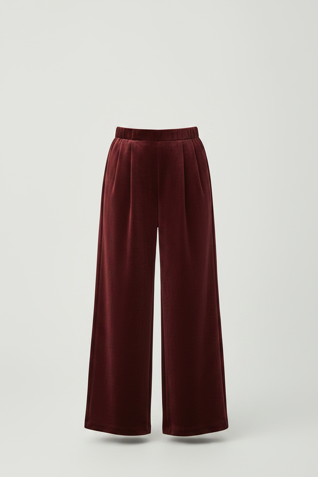 Pantalon Velours Bordeaux Ample Décontracté Enfant - vue 3