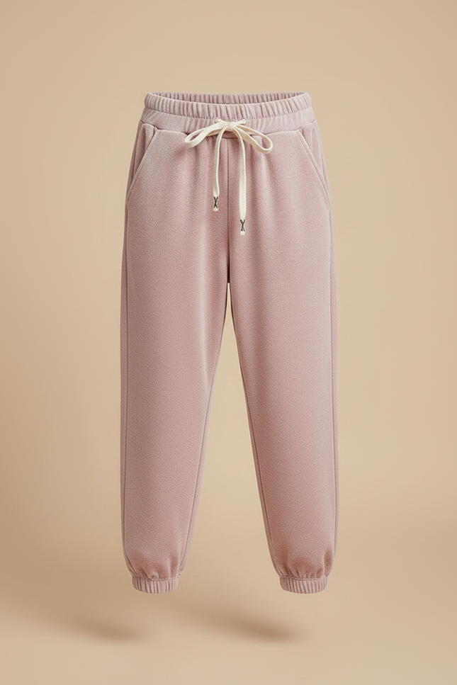 Pantalon Velours Rose Enfant Ample Décontracté Cordon - vue 3