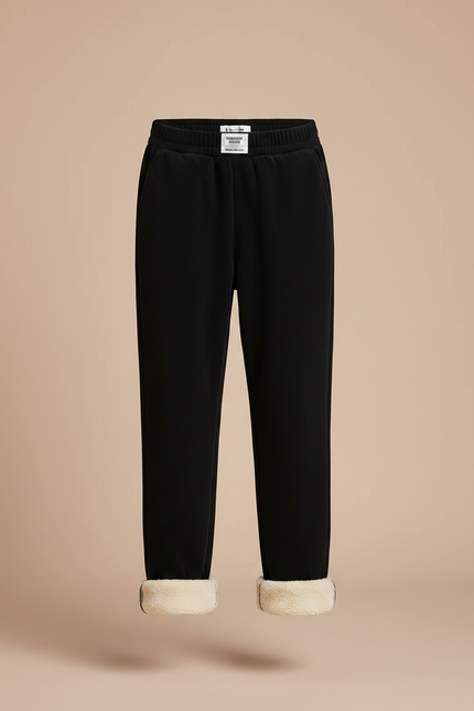 Pantalon Velours Noir Ample Doublé Chaud Décontracté Enfant - Cordé - vue 3