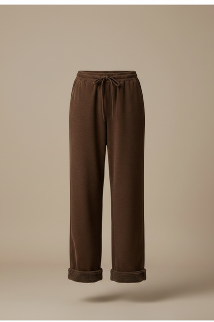 Pantalon Velours Marron Côtelé Ample Doublé Chaud - Cordé - vue 3