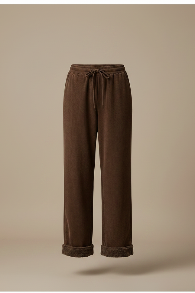 Pantalon Velours Marron Côtelé Ample Doublé Chaud - Cordé - vue 3