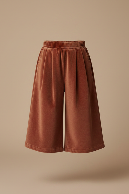 Pantalon Velours Marron Plissé Ample Enfant Hiver - vue 3