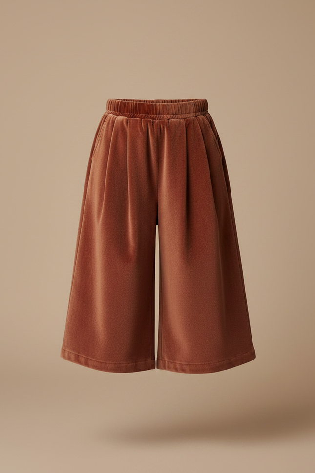 Pantalon Velours Marron Plissé Ample Enfant Hiver - vue 3