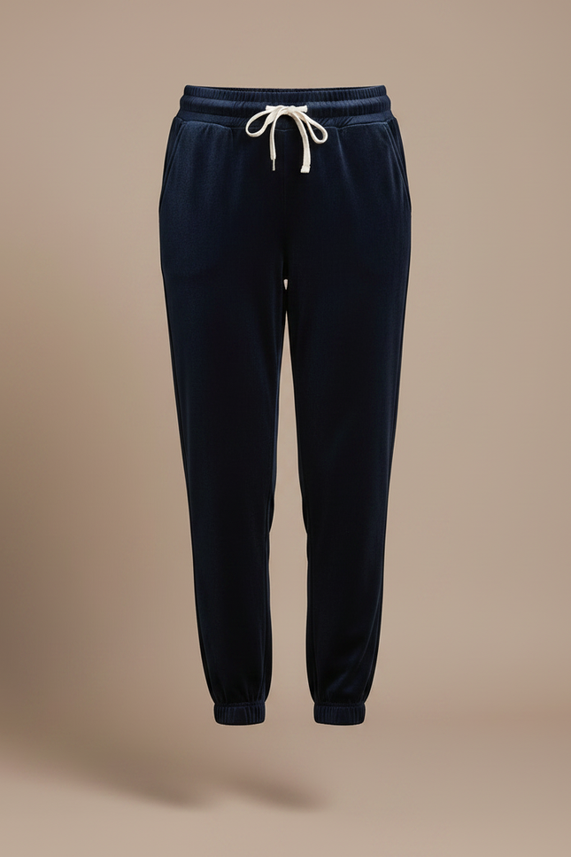Pantalon Velours Bleu Marine Jogger Doux Confortable - vue 3