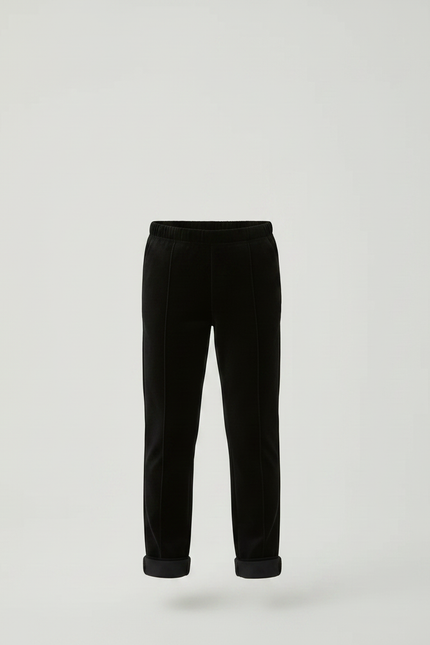 Pantalon Velours Noir Coupe Droite Enfant Simple - vue 3
