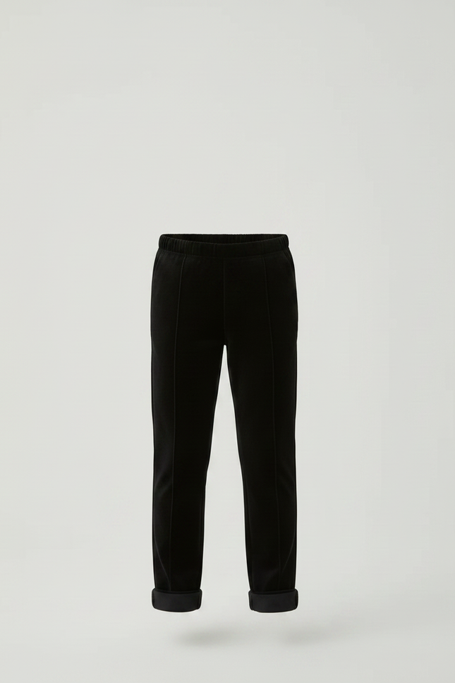 Pantalon Velours Noir Coupe Droite Enfant Simple - vue 3