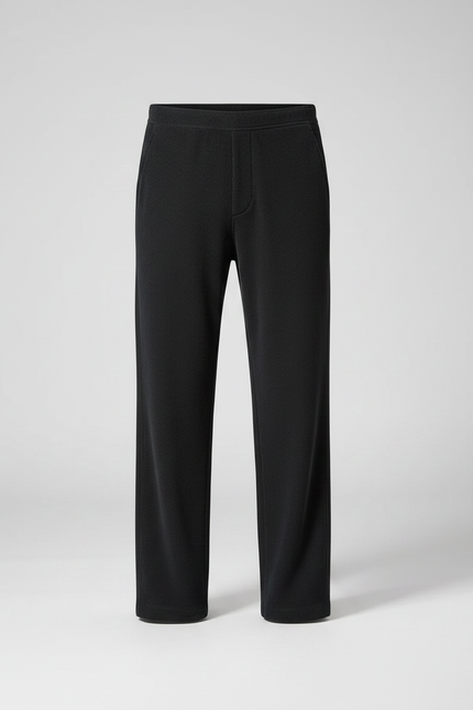 Pantalon Velours Noir Droit Ample Décontracté Homme - Cordé - vue 3