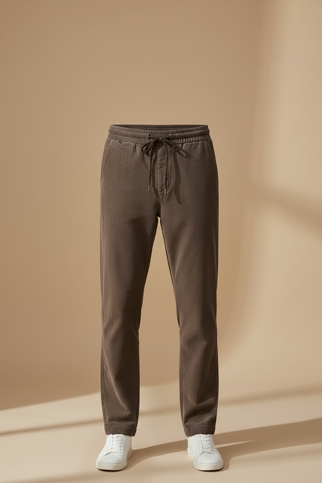 Pantalon Velours Côtelé Marron Homme Décontracté Élastique - Cordé - vue 3