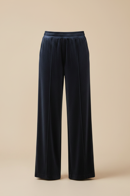 Pantalon Velours Bleu Marine Ample Confortable Femme - vue 3