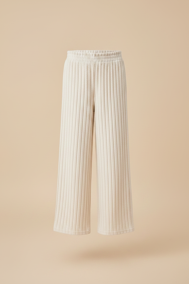 Pantalon Velours Fille Beige Large - Cordé - vue 3