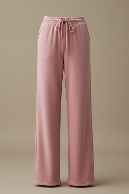 Pantalon Velours Rose Large Doux Décontracté Femme - vue 3